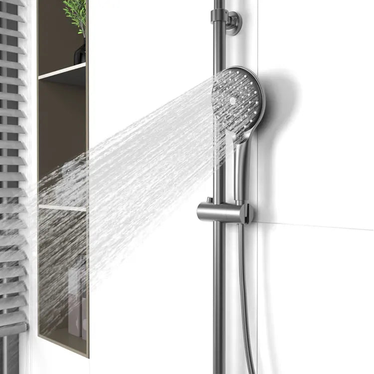 KTX-638227 Luxury Copper Shower Faucet Set with Rainfall and Jet Massage Functions, Chrome Finish