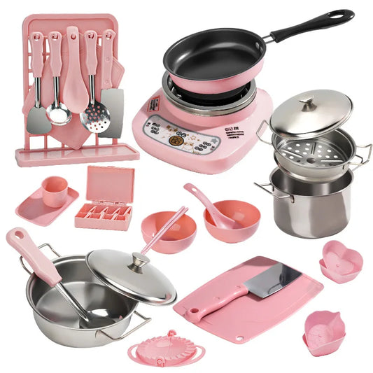 KTX-125715 Mini Kitchenware Cooking Set for Kids - Realistic Pretend Play Kitchen Toys