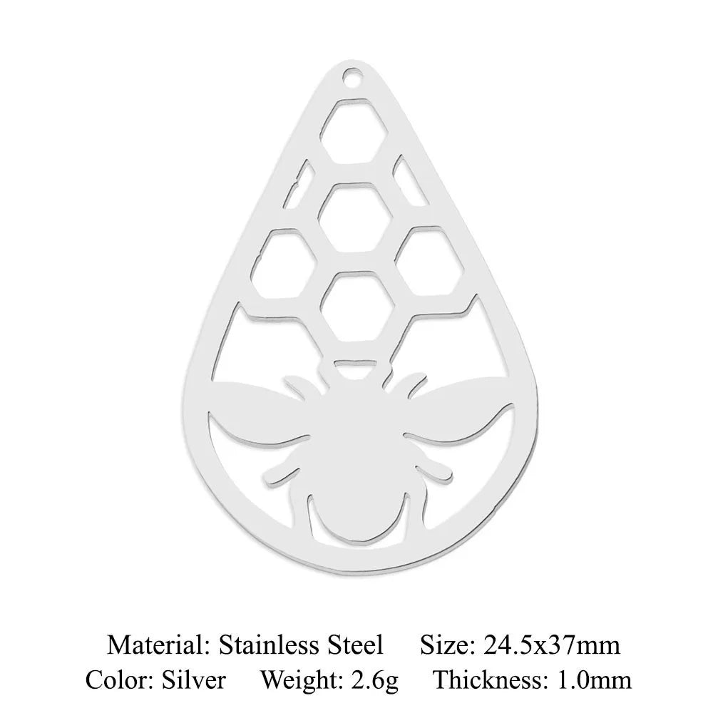 KTX-609427 Stainless Steel Necklaces Round Hive Bee Pendant Necklaces Animal Jewelry Necklace for Women