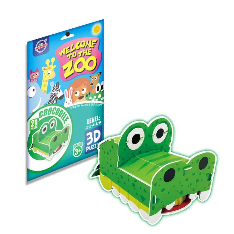 KTX-884819 3D Cardboard Animal Model Puzzle - DIY Educational Early Learning Toy for Creative Play