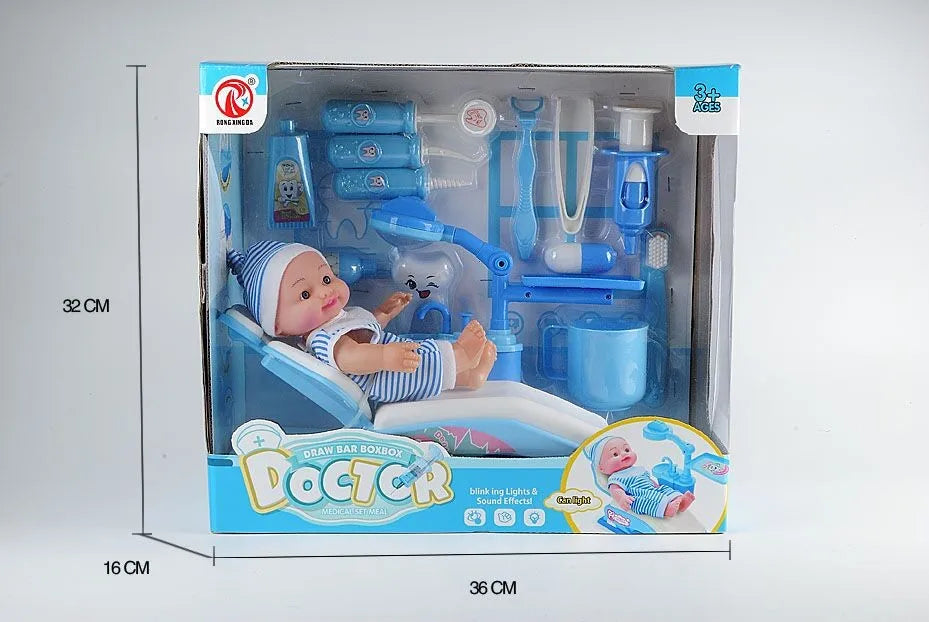 KTX-902163 14-Piece Educational Doctor Play Set for Children, Dentist Toys for Ages 2-13 Years