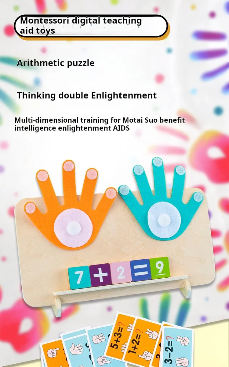 KTX-492755 Montessori Finger Cognitive Puzzle Math Toys for Learning Addition and Subtraction in Kindergarten