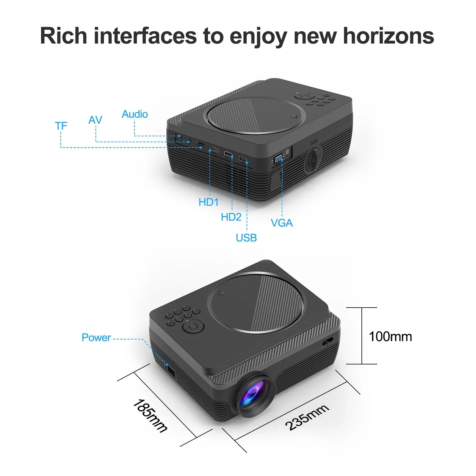 KTX-221779 Android 9.0 4K Home Theater Multimedia Projector with 2.4G and 5G WiFi