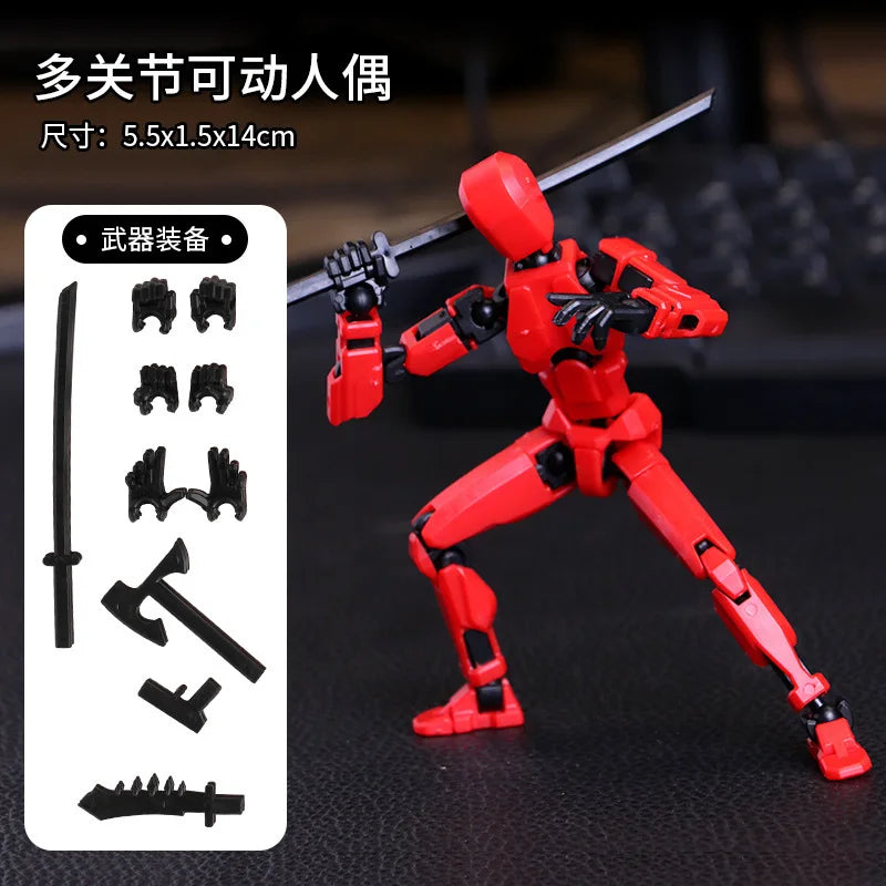 KTX-551379 Movable 3D Dummy Robot Anime Action Figure - PVC Multifunctional Fidget Toy for Kids with Autism
