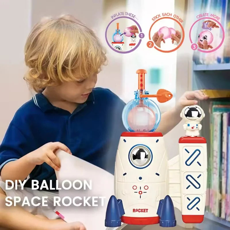 KTX-214035 Space Rocket Balloon Inflator with Accessories for Kids Birthday Parties