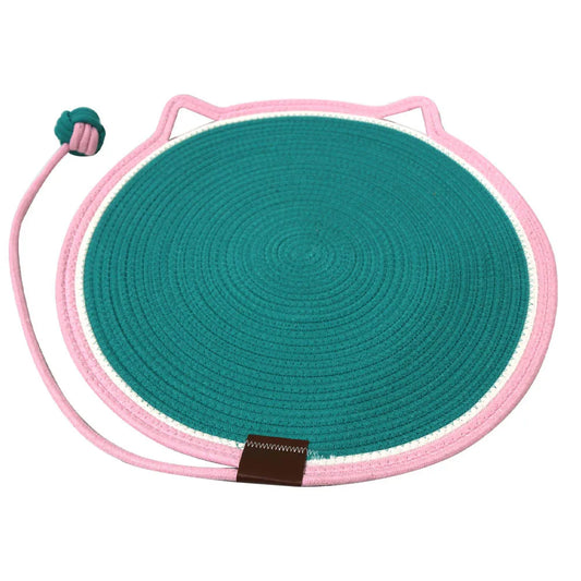 KTX-964243 Cozy Striped Pattern Pet Cushion Mat with Toy Ball for Small Dogs and Cats