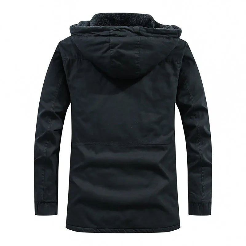KTX-636435 Men's Jackets Winter Mid-Length Plush Thick Coat Warm Cotton Jacket Work Bomber Jacket Made Men's Coats