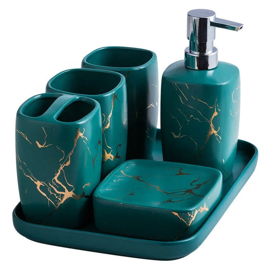 KTX-694099 Custom Marble Bathroom Accessories Set for Home and Hotel Use