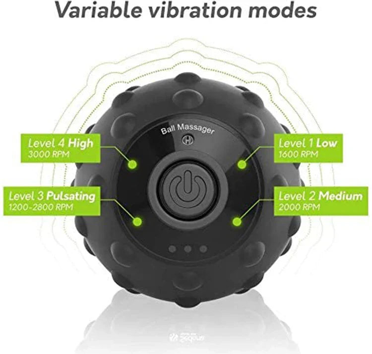 KTX-075411 Electric Vibration Massage Ball with 4 Speed Settings for Muscle Relief and Yoga Fitness