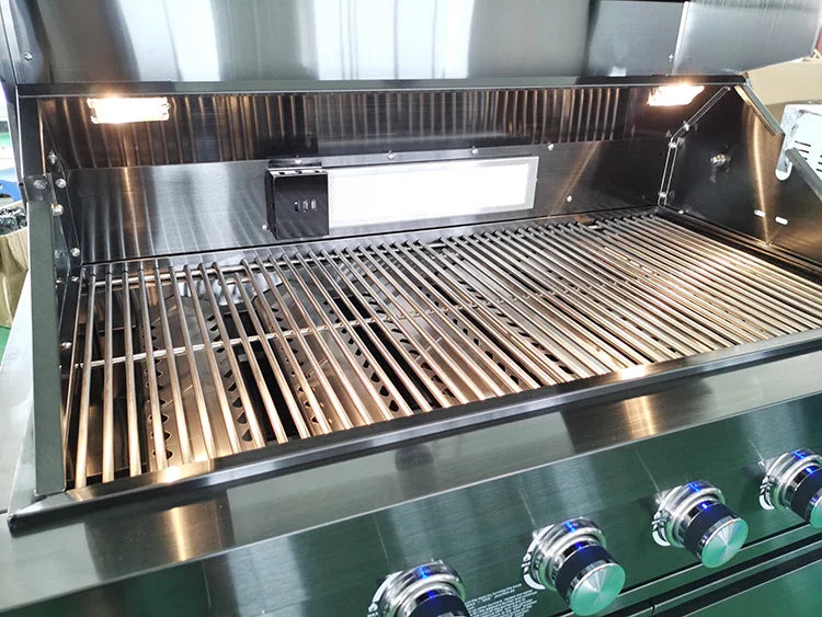 KTX-170899 Premium Black 430 Stainless Steel Outdoor Barbecue Kitchen with Built-in Gas Grill