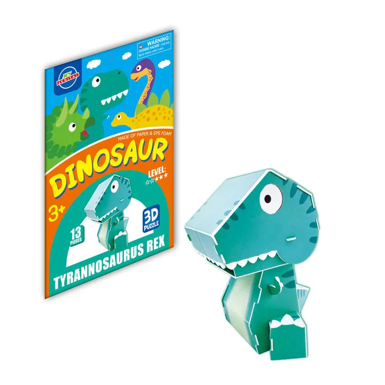 KTX-884819 3D Cardboard Animal Model Puzzle - DIY Educational Early Learning Toy for Creative Play