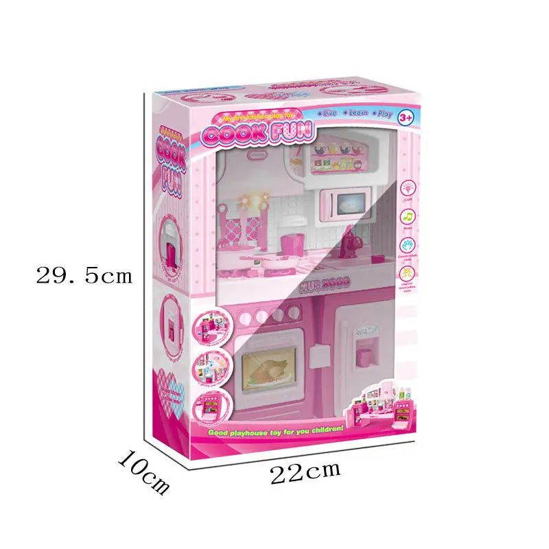 KTX-033235 Kids Kitchen Playset Tableware Simulated Cooking Toys for Girls Ages 5 and Up