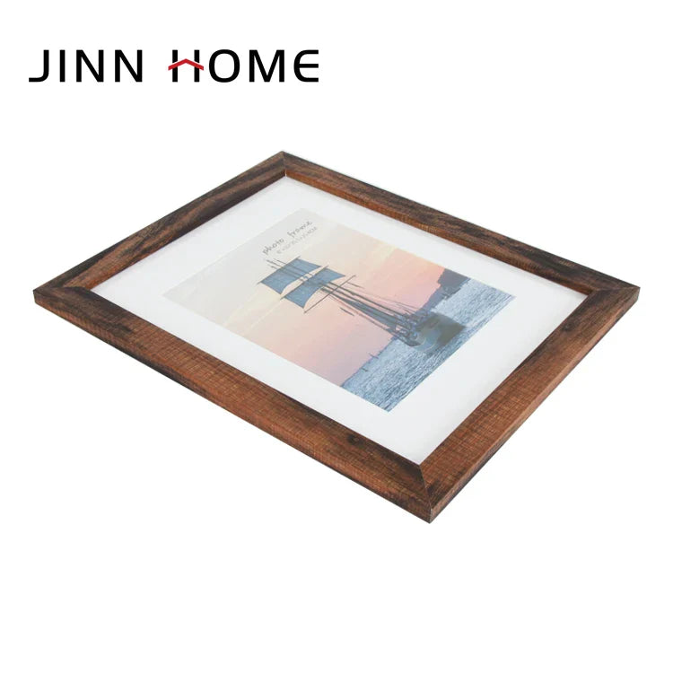 KTX-735379 Black Decorative Wall Photo Frames for 4x6, 5x7, and A4 Photos - MDF Wood, Simple Rectangular Design for Home & DIY Décor