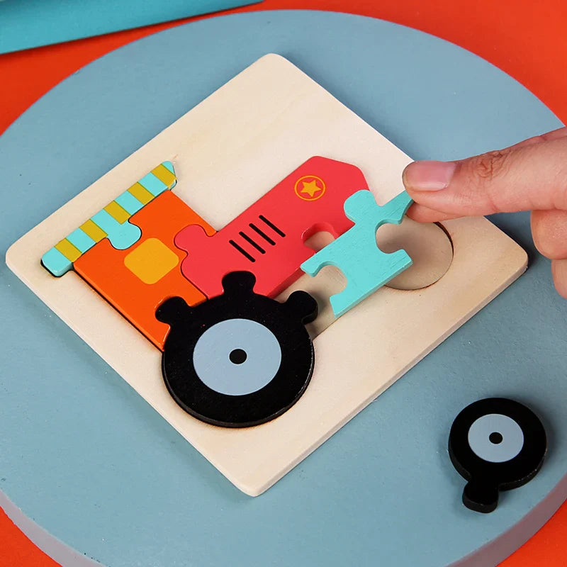 KTX-515475 3D Animal Snap Puzzle Jigsaw Board Toy for Children's Early Learning and Development