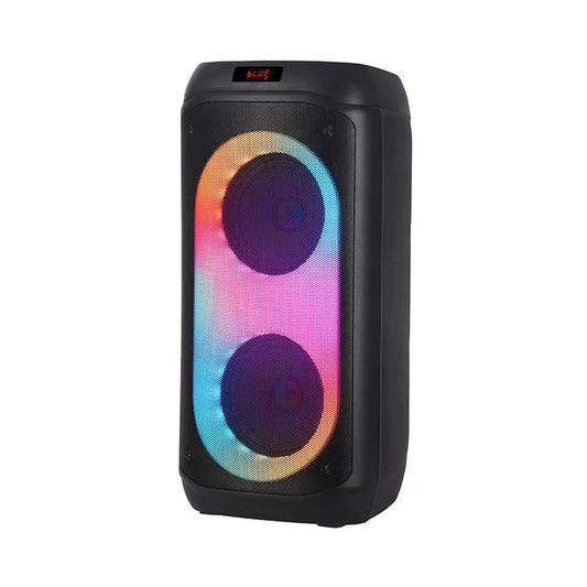 KTX-759059 Portable Dual 8 Inch Party Speaker with Powerful Bass and Wireless Functionality