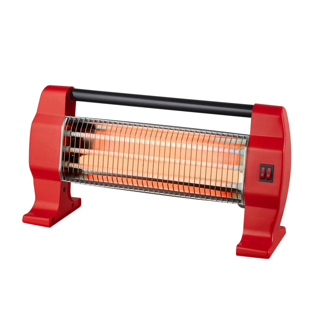 KTX-603475 Portable Free Standing Quartz Infrared Heater with 3 Halogen Bars for Under Desk Heating - 1200W