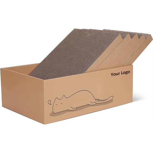 KTX-128083 Pack of 5 Extra Large Cat Scratching Boards, 11.4 Inch Reversible Cardboard Scratchers