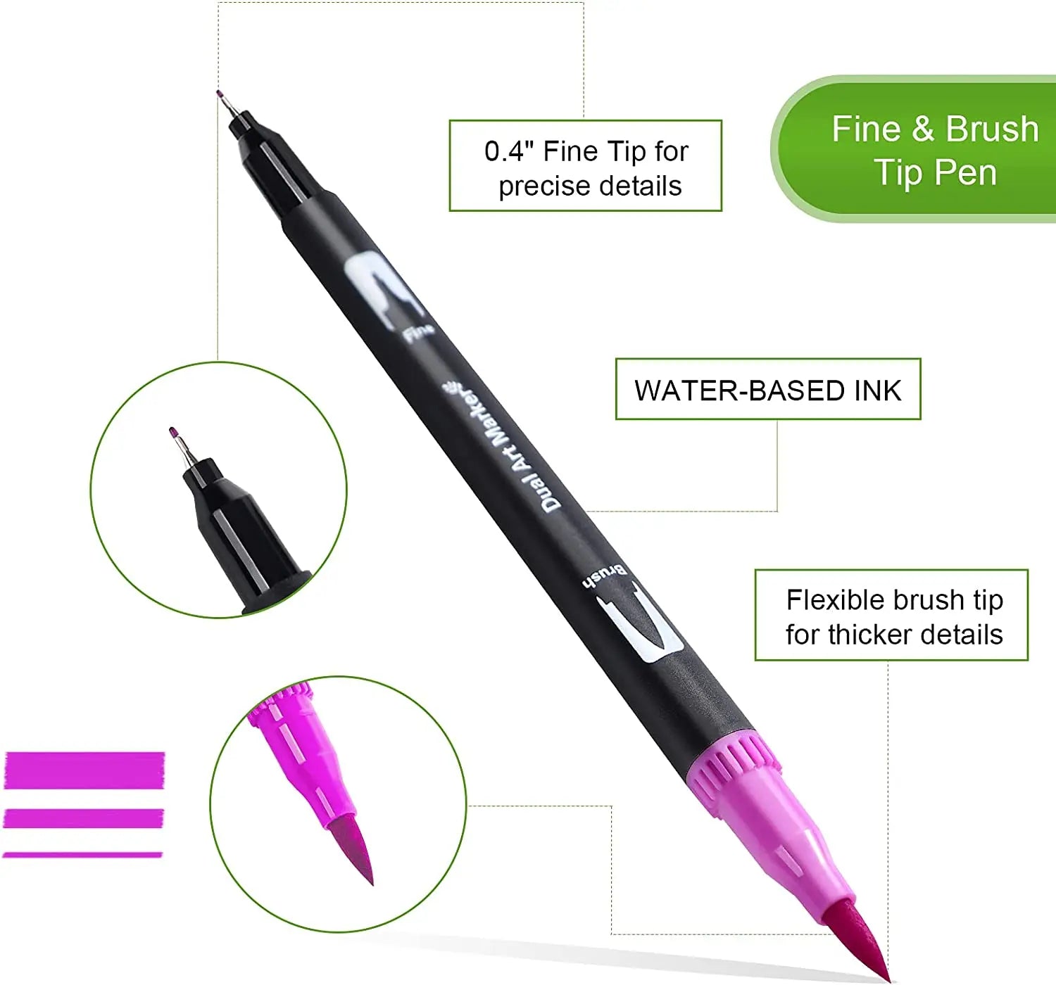 KTX-034003 Dual Tip Fine Art Markers Set - 72 Vibrant Colours with Carrying Bag