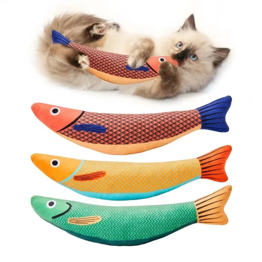 KTX-341651 Interactive Fish-Shaped Cat Kicker Toy with Catnip – Soft and Durable Chewing Toy