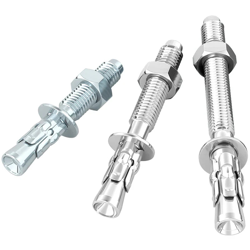 KTX-295891 316 Stainless Steel Wedge Anchor Bolts for Concrete - M6, M8, M10 with Hex Washer Nut, Galvanized Finish