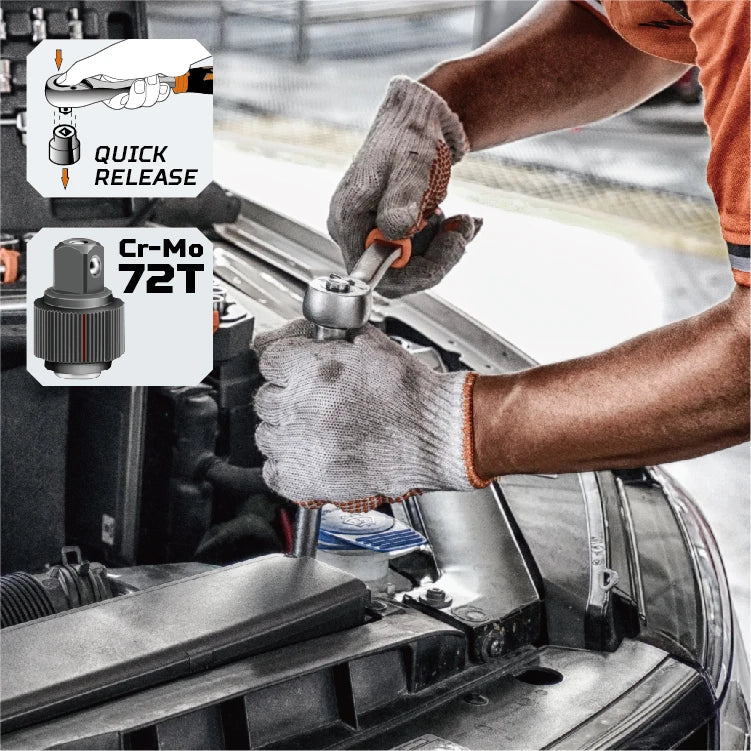 KTX-804371 Heavy Duty 197-Piece Mechanical Tool Socket Set