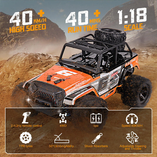 KTX-084115 1:18 Scale RC High-Speed Off-Road Buggy - 4WD Remote Control Car for Indoor and Outdoor Use