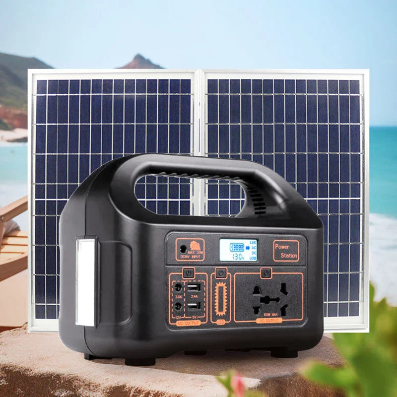 KTX-790035 150W Portable Solar Power Station with Dual AC Outputs for Outdoor Emergency Use