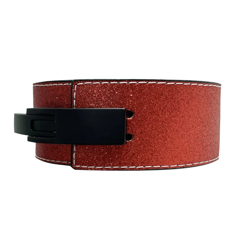 KTX-452819 Leather Weightlifting Belt - 10mm Thick Cowhide, 4-Layer Design, Lever Closure