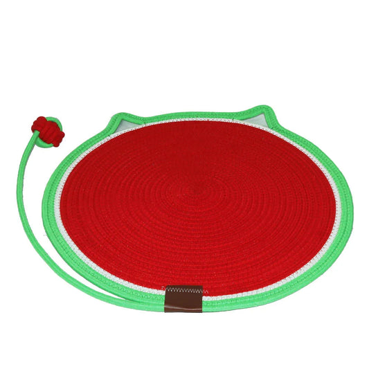 KTX-964243 Cozy Striped Pattern Pet Cushion Mat with Toy Ball for Small Dogs and Cats