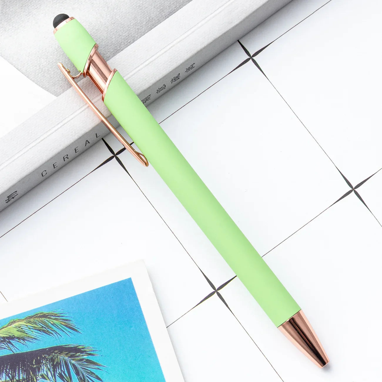 KTX-684755 Rose Gold Soft Touch Ballpoint Stylus Pen with Touch Screen Compatibility