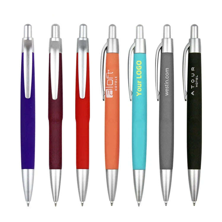 KTX-355923 Custom Plastic Ballpoint Pen with Logo Print - 1.0mm Black Ink, Lightweight Design