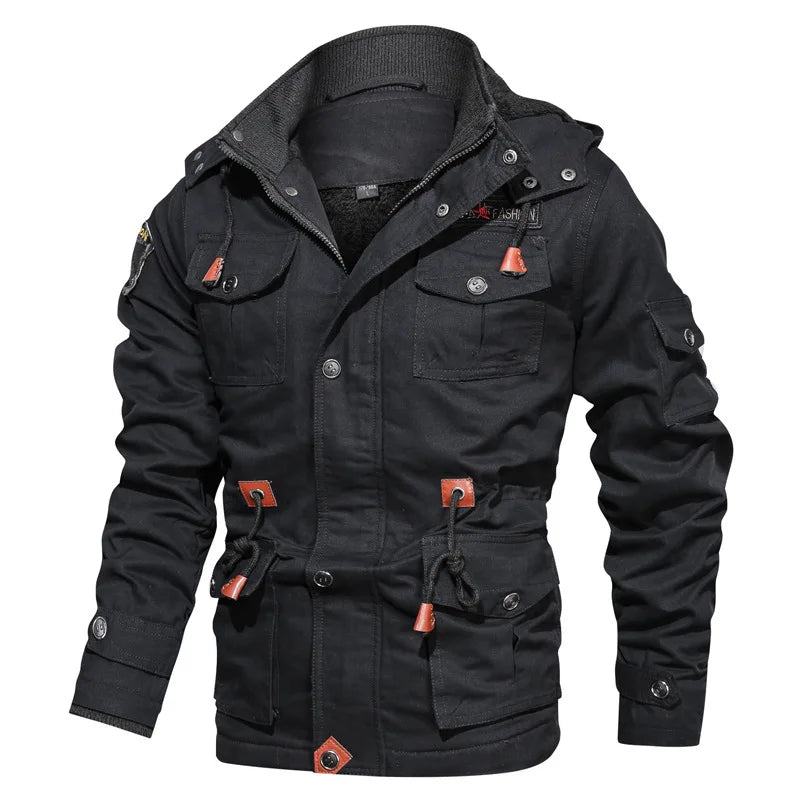 KTX-095187 Mens Winter Iacket Coat Quilted Jacket With Turtleneck Slim Fit and Warm Insulation Plush Standing Collar Men's Coats