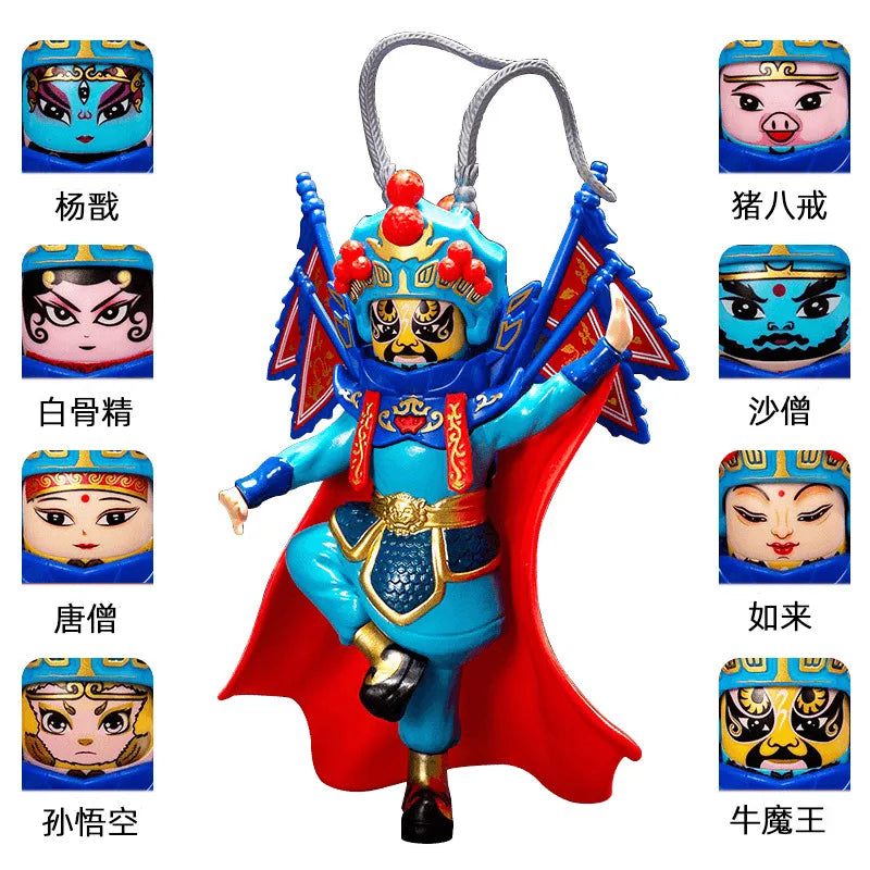 KTX-470035 Chinese Face-Changing Opera Doll Action Figure - Peking Mask PVC Model