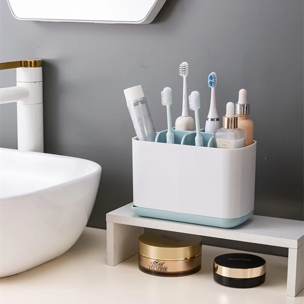 KTX-300883 Detachable Bathroom and Kitchen Countertop Storage Caddy with Adjustable Dividers and Anti-Slip Base