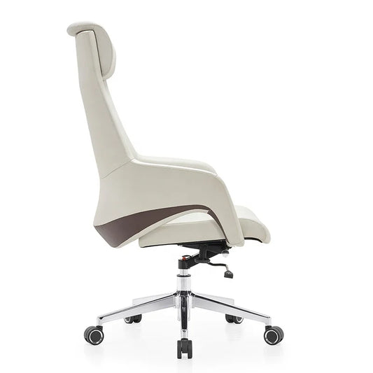 KTX-988307 High Back Ergonomic White Leather Office Executive Chair