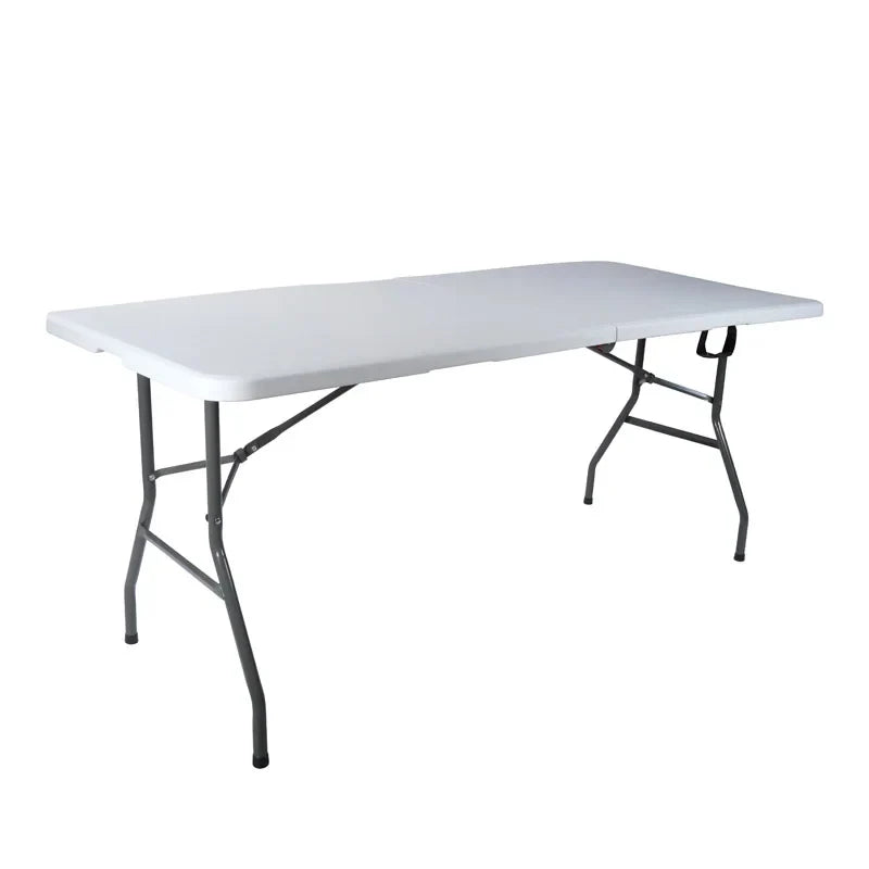 KTX-760083 Portable 8ft and 6ft White Rectangular Plastic Folding Table with Chairs for Outdoor Events