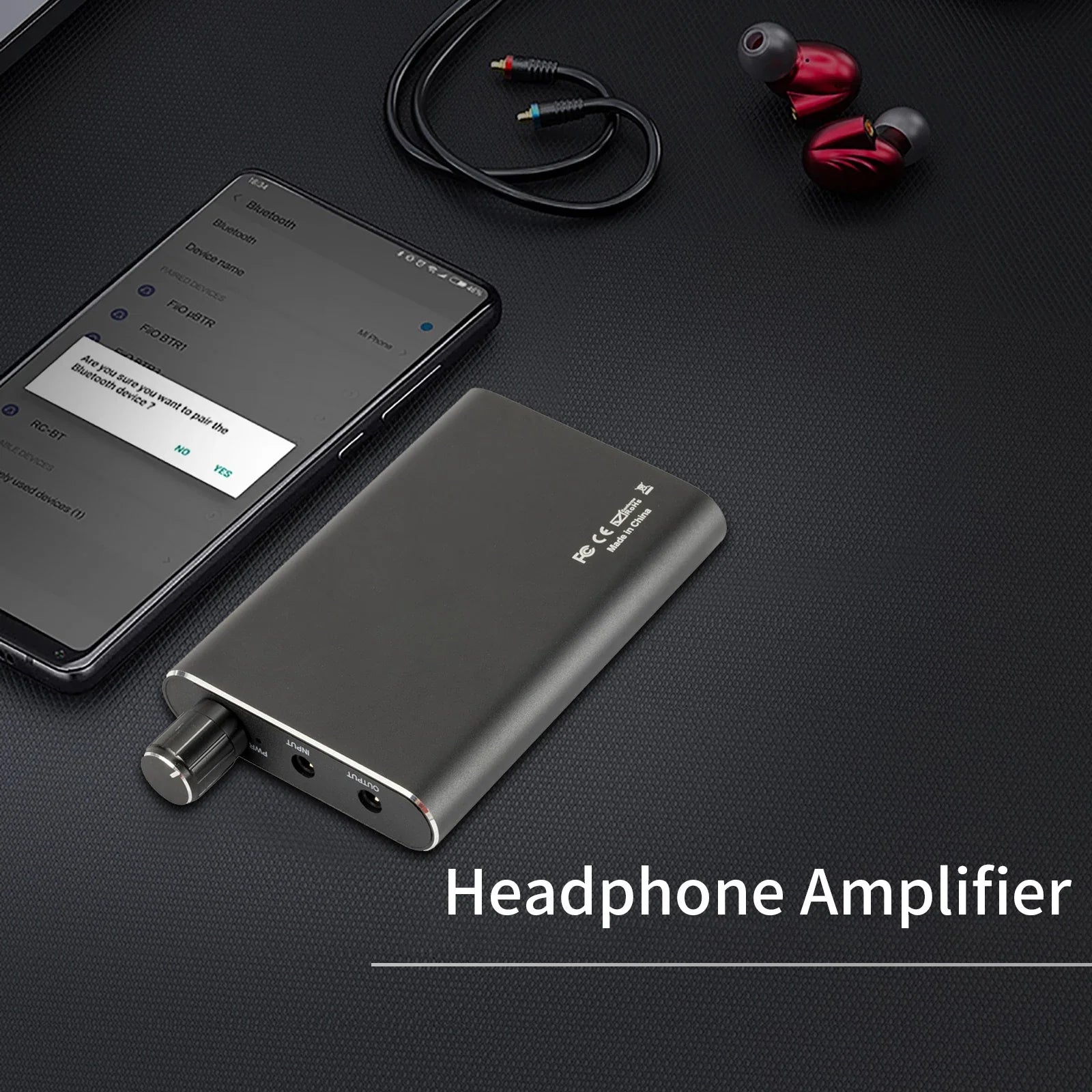 KTX-186707 Dual-Output Portable 3.5mm Stereo Audio Headphone Amplifier with Switch Power
