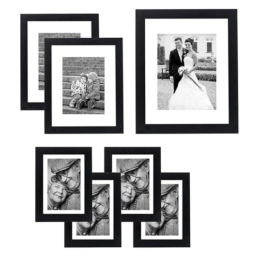 KTX-947795 A4 Size Black MDF Photo Frame for Wall Hanging and Freestanding Display
