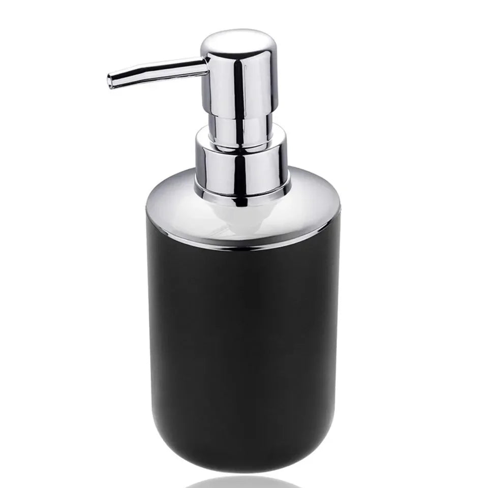 KTX-792403 6-Piece Black and White Plastic Bathroom Accessory Set for Modern Home Décor