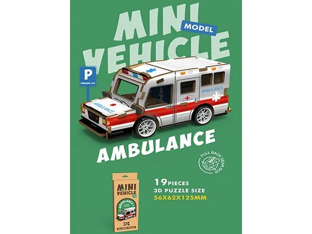 KTX-692051 3D Wooden Puzzle Car for Kids - DIY Assembly Educational Toy