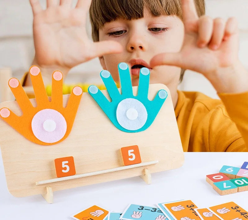 KTX-672403 Montessori Wooden Finger Counting Game for Early Learning Mathematics