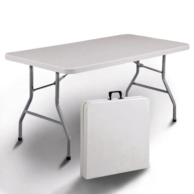 KTX-792851 6ft Rectangular Plastic Foldable Outdoor Table for Camping, BBQ, and Picnics