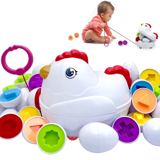 KTX-101075 Sensory Matching Eggs Educational Toy for Babies 0-12 Months - Shape and Color Recognition