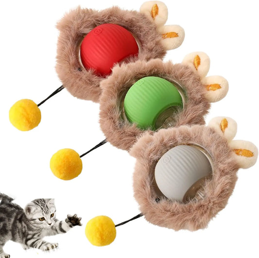 KTX-095315 Interactive Electric Rolling Ball Toy for Cats - Durable Plastic and Silicone Design
