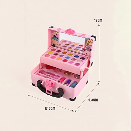 KTX-376723 Portable Makeup Kit for Kids with Real Cosmetics, Storage Case, Nail Art and Lipstick