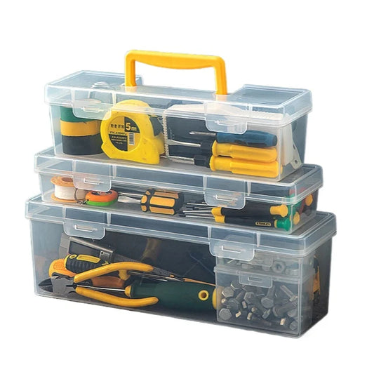 KTX-083475 Transparent Hand-held Multifunctional Tool Storage Box for Wrenches and Accessories