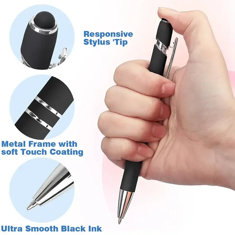 KTX-880211 Aluminium Ballpoint Stylus Pen with Soft Rubber Tip for Touch Screens - Custom Logo Available