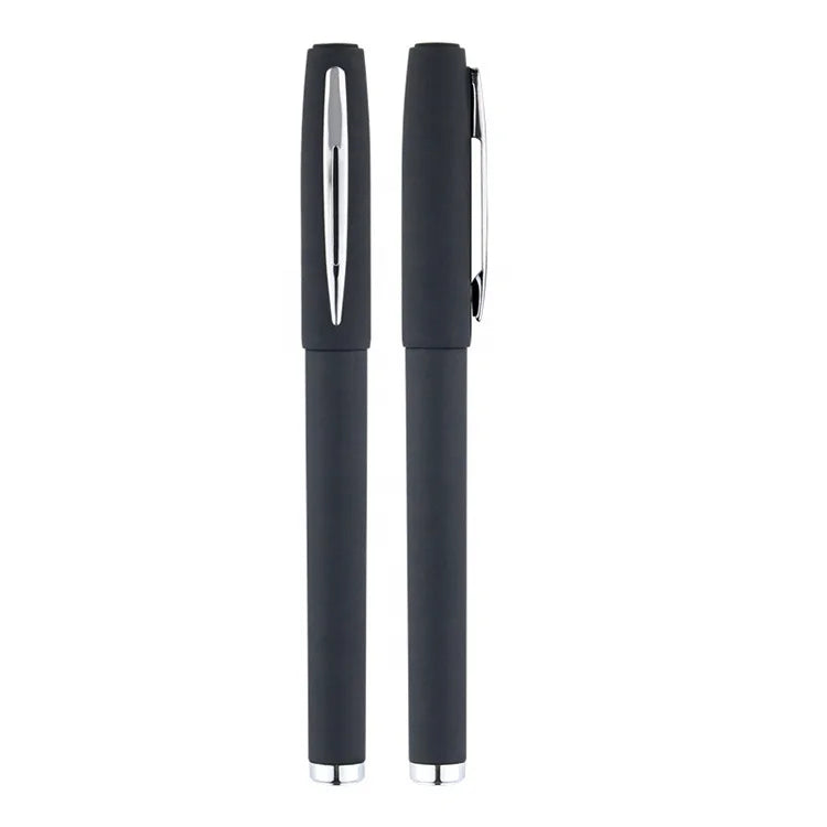 KTX-586451 Sleek Black Gel Pens Set with Matt Frosted Finish for Custom Logo Printing