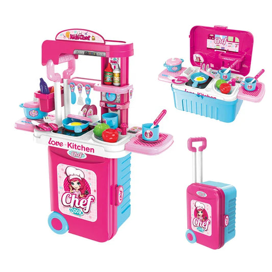 KTX-932627 3-in-1 Pretend Play Kitchen Set with Lights and Sounds for Kids Ages 2-7