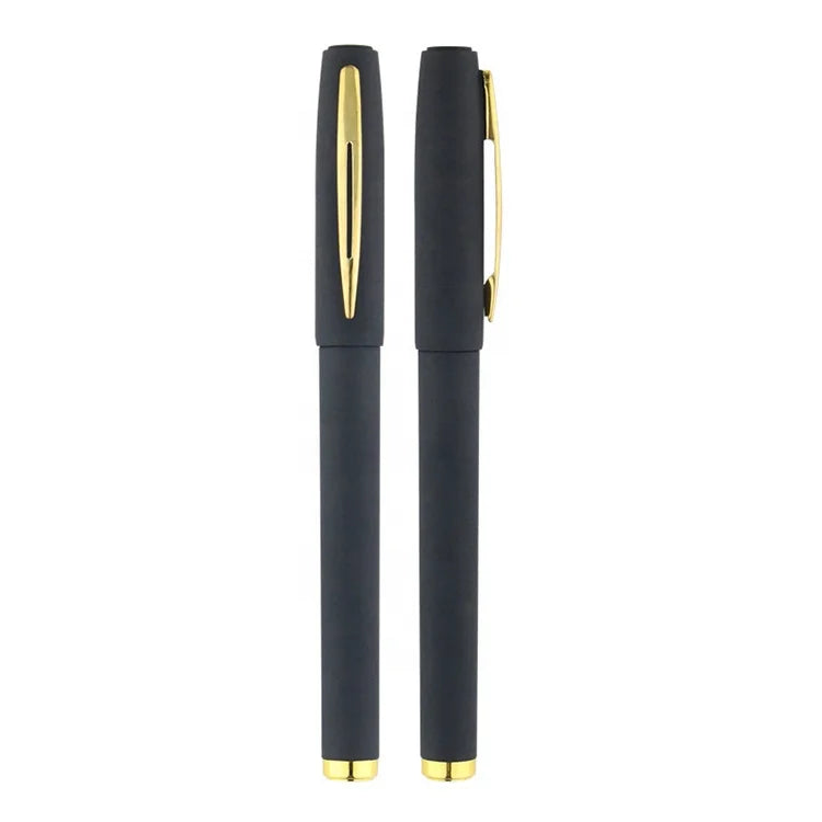 KTX-586451 Sleek Black Gel Pens Set with Matt Frosted Finish for Custom Logo Printing